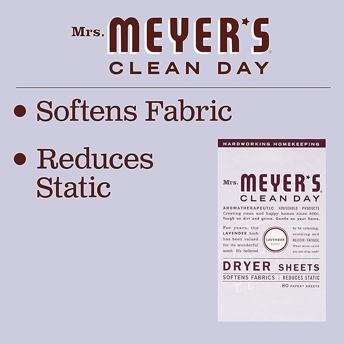 Mrs. Meyer's Clean Day Dryer Sheets (Lavender, 2 Pack, 160 Count)