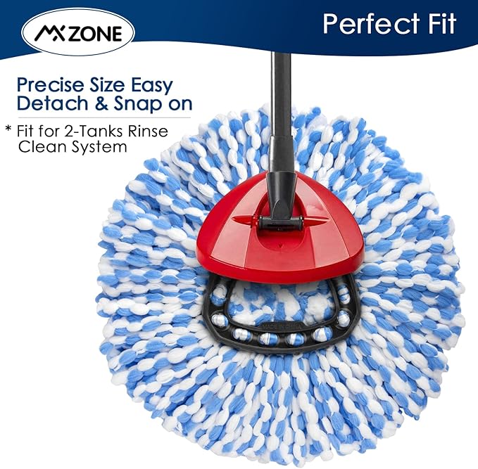 Spin Mop Replace Head for O Ceda Spinning EasyWring Rinse Clean Mop Refill, Mop Head Replacement fit 2 Tank System Mop Bucket, Microfiber, 2 Packs