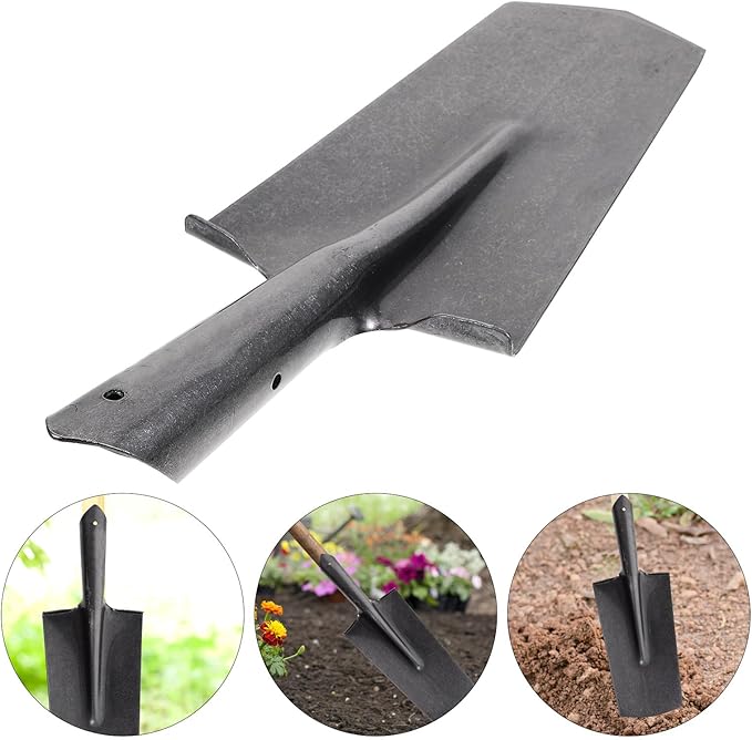 NUOBESTY Heavy-Duty Manganese Steel Narrow Point Planting Spade Shovel for Gardening and Landscaping with Thickened Blade, Metal Garden Handle Tool for Soil Digging and Transplanting