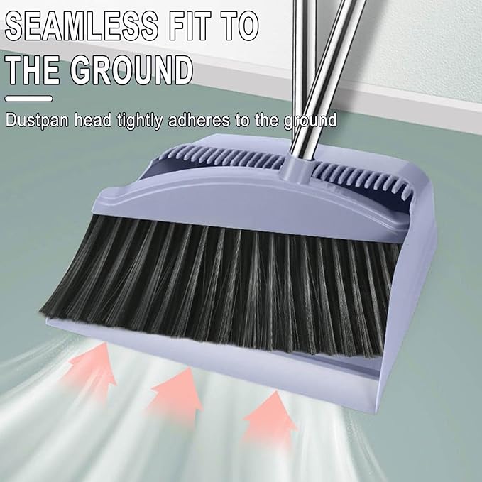 Broom with Dustpan Combo Set, Dust Pans with Long Handle, Small Brooms for Sweeping Indoor, Outdoor Brooms, Standing Dustpan, Push Broom, RV Essentials, Kitchen Appliances