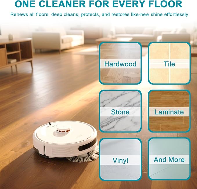 200X Concentrated Floor Cleaning Solution for All Robot Vacuum and Mop, Wet Dry Vacuums Compatible with Eufy, Roborock, Roomba, Tineco, Bissell, Shark, 29.76 fl oz Makes 47 Gallon Cleaner(Ocean Scent)