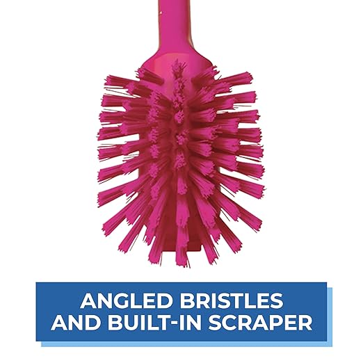 Vikan 42371 Brush,Dish,Scraping Edge,Medium,11",PP/PBT,Pink