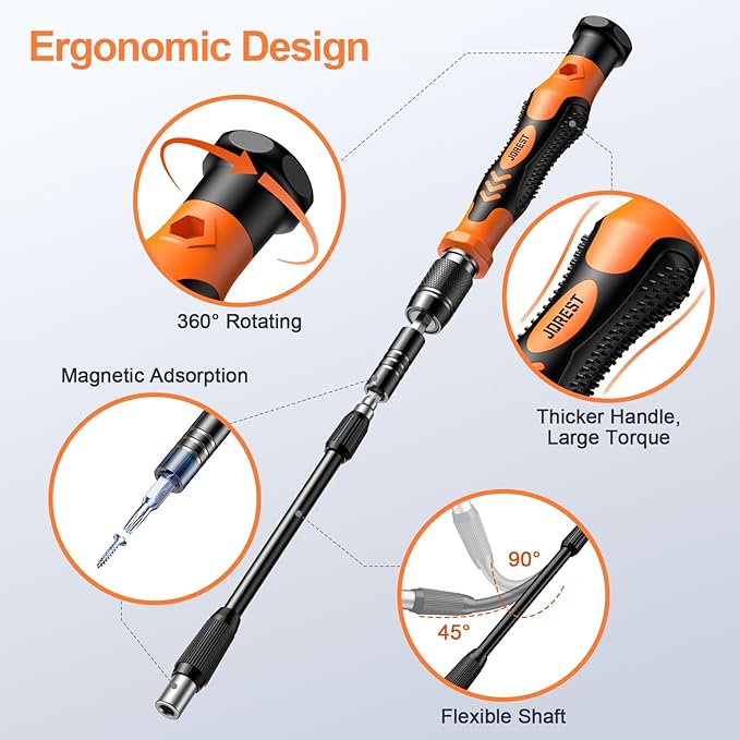 JOREST 117 in 1 Precision Screwdriver Set, Tool Gifts for Men, Mini Repair Tool Kit with Torx Triwing Bits, Repair for Computer, Macbook, Laptop, PC, RC, PS5, iphone, Electronics, XBOX, Glasses