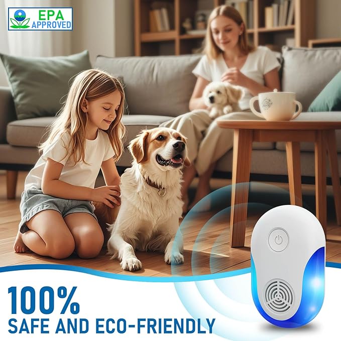 2025 Upgraded Ultrasonic Repeller 6 Pack, Indoor Ultrasonic and Repellent for Pest Insect, Roach, Rodent, Mouse, Bugs, Ant, Mosquito, Mice, Spider, Electronic Plug in Pest Control (6)