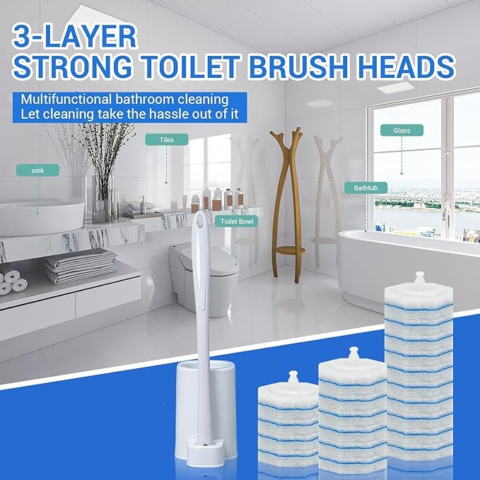 100 Count Toilet Wand Refills for Clorox, Disposable Toilet Brush Compatible with Clorox ToiletWand Cleaning System, Upgrade Toilet Bowl Cleaner Refill Pads for Closestool Cleaning