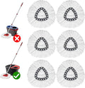 Mop Replace Head Compatible with Ocedar Mop Heads Replacements, Mop Refill Compatible with O-Ceda EasyWrin Spin Mop Head Replacement 1-Tank System Only, 6 Refills