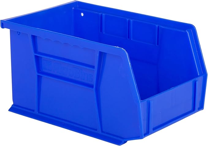Hudson Exchange 9-1/2" x 6" x 5" Plastic Stackable Storage Bin and Hanging Container (Blue, 1 Pack)