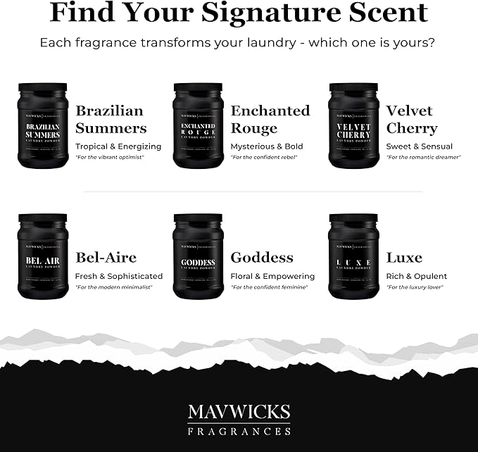 Luxury Laundry Detergent Powder (Enchanted Rouge) 32 Oz – Concentrated for Tough Stains and Odors, For All Washing machine types – Gentle on Fabrics