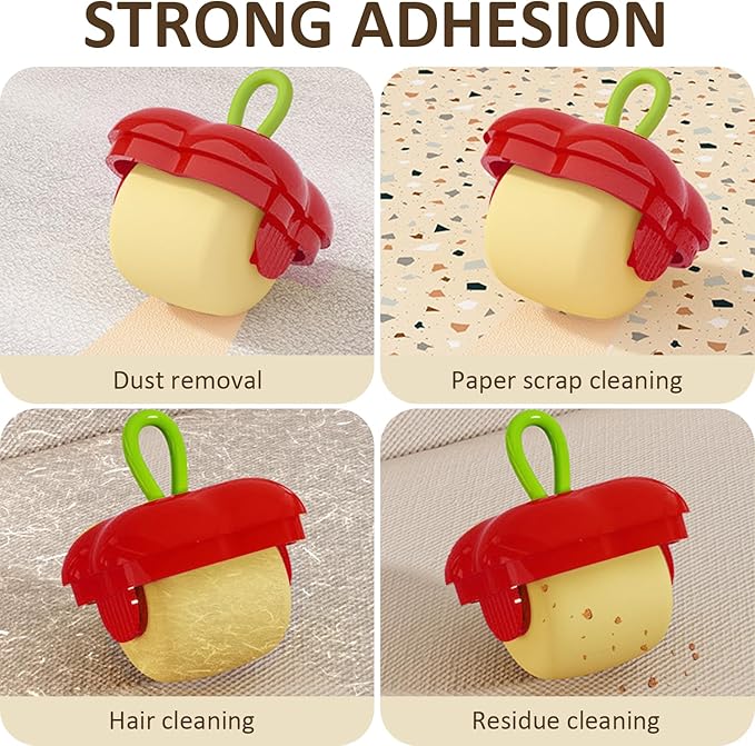 2Pcs Reusable Lint Roller Set, Portable Mini Travel Lint Roller, Washable Sticky Roller, Mini Pet Hair Removal Tool,Easy Removing Hair on Clothes Sofa Bed Carseat (2 Red)