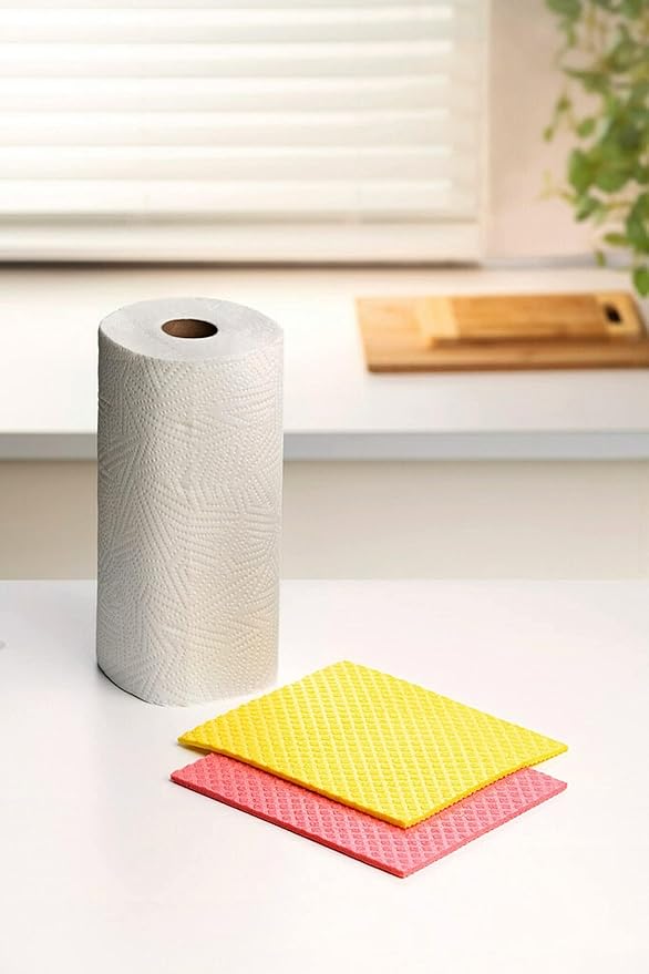 Scotch-Brite Sponge Cloth – 12-Pack (6 Packs of 2 Each), Reusable and Washable, Highly Absorbent, Multi-Purpose Cleaning Cloths