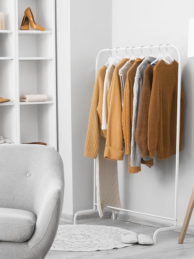 SMARTOR Plastic Hangers 50 Pack - Thin Clothes Hangers Heavy Duty | Durable | Lightweight | Space Saving | Slim | Flexible - Dorm Room Essentials for College Students - White