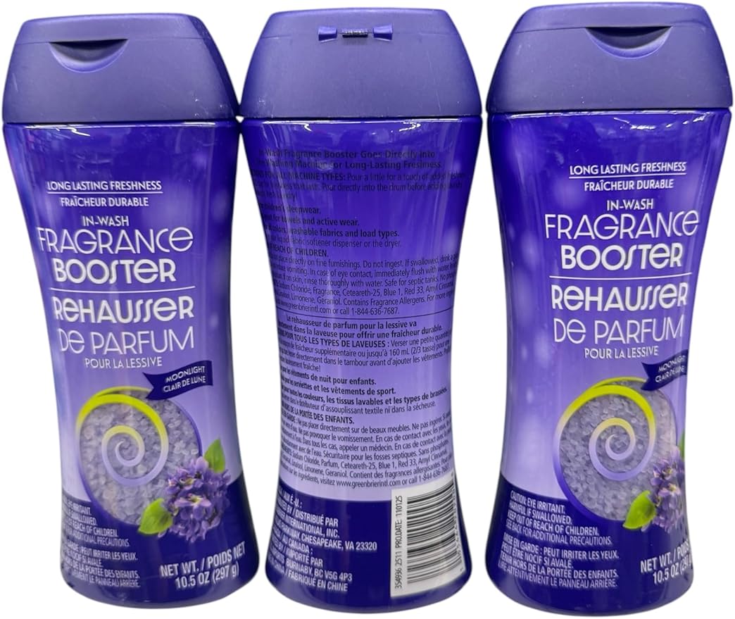 In-Wash Fragrance Booster, Moonlight Scent, Long Lasting Freshness, 10.5 oz, 3 Pack