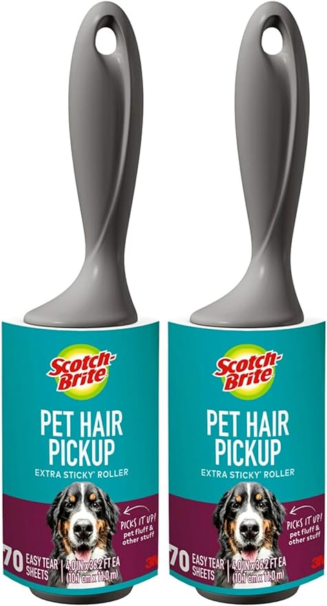 Scotch-Brite Pet Extra Sticky Lint Roller for Pet Hair, Furniture and Clothes, 70 Sheets (Pack of 2)