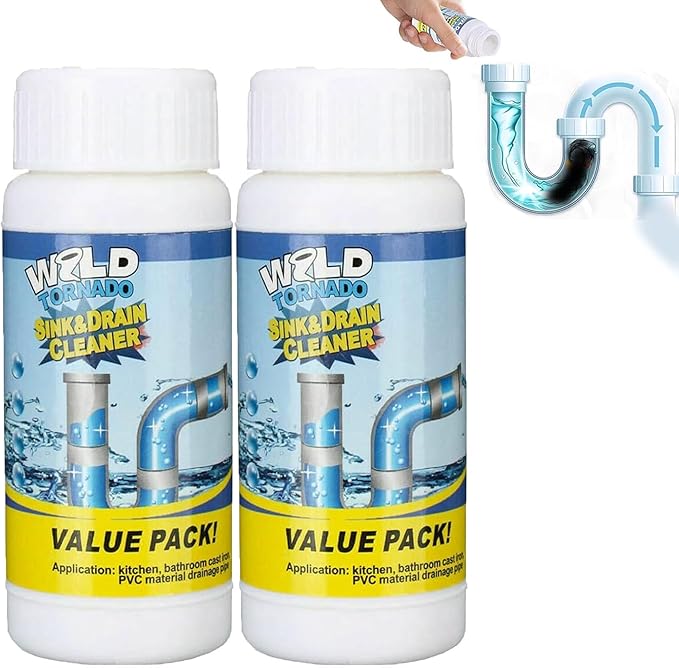 Upgraded Drain Cleaner, Wild Tornado Sink And Drains, Fast Foaming, Multi-functional Pipe Cleaning Tool for Home Kitchen Toilet (2pcs)