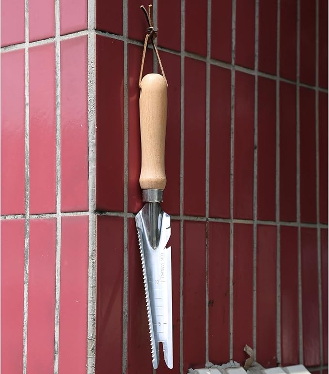 GREBSTK Garden Manual Weeding Tools Stainless Steel Beech Handle Shovel for Weeding, Cultivating, Transplanting, Digging