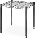 Whitmor 1 Tier Supreme Stacking Shelving Unit, Wire Metal Home Storage Organizer, 15" L x 14" W x 15" H, Black