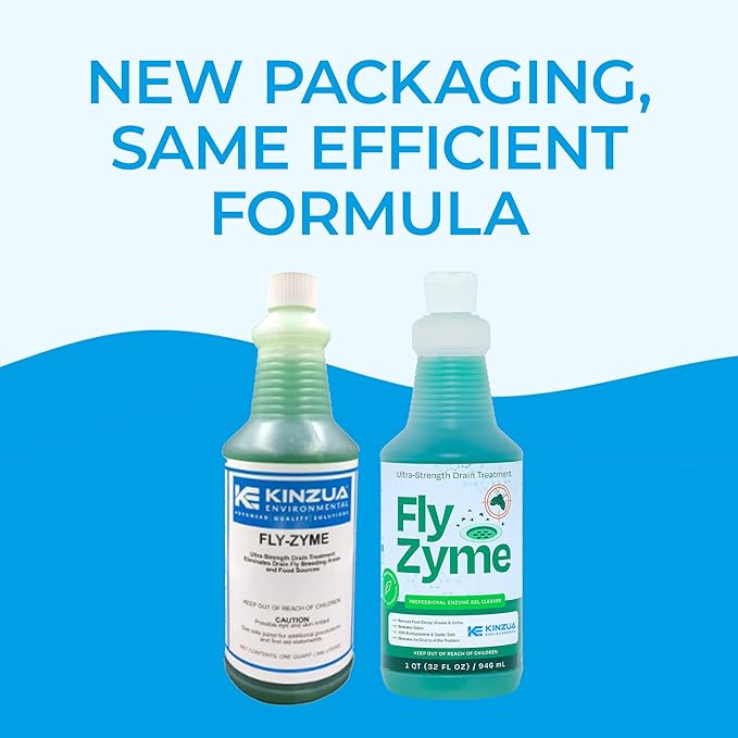 Fly-Zyme, Highly Concentrated Enzyme Drain Cleaner for Pipes, Drain Gel for Fruit Flies, Organic Waste Degrader & Odor Neutralizer, 32 fl oz, Pack of 2