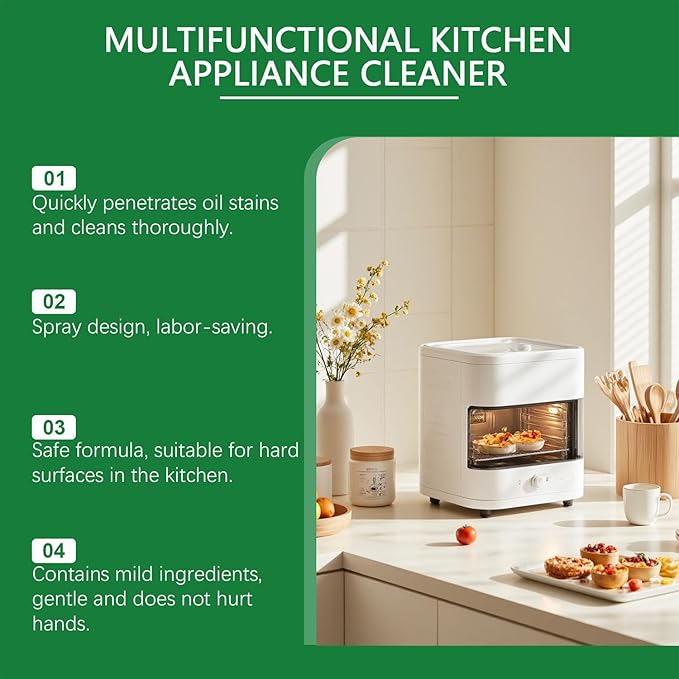 2026 New Kitchen Cleaner Spray, 120ml Multifunctional Appliance & Counter Cleaner for Oven, Stove, Cabinets, Quick & Easy Cleaning