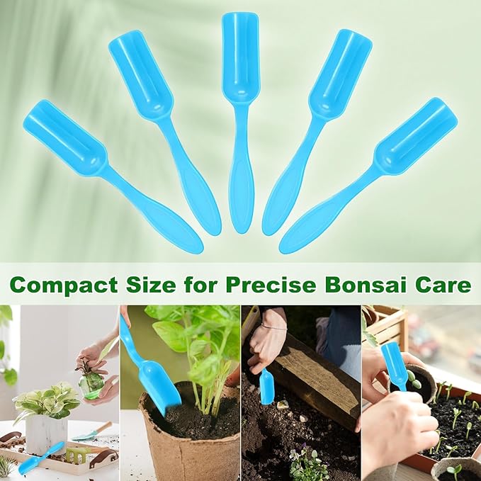 20-Pack Mini Gardening Shovel Spoons, Plastic Garden Soil Scoops for Cultivation Digging Transplanting/Flower Planting/Plant Succulent, Colorful Small Gardening Tools [Blue]