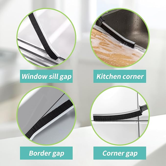 9 Pcs Crevice Cleaning Brush, Bathroom Gap Brush, Hand-held Groove Gap Cleaning Tools, Multifunctional Crevice Gap Small Cleaning Brush Tool, Shutter Door Window Track Kitchen Cleaning Brushes Kit