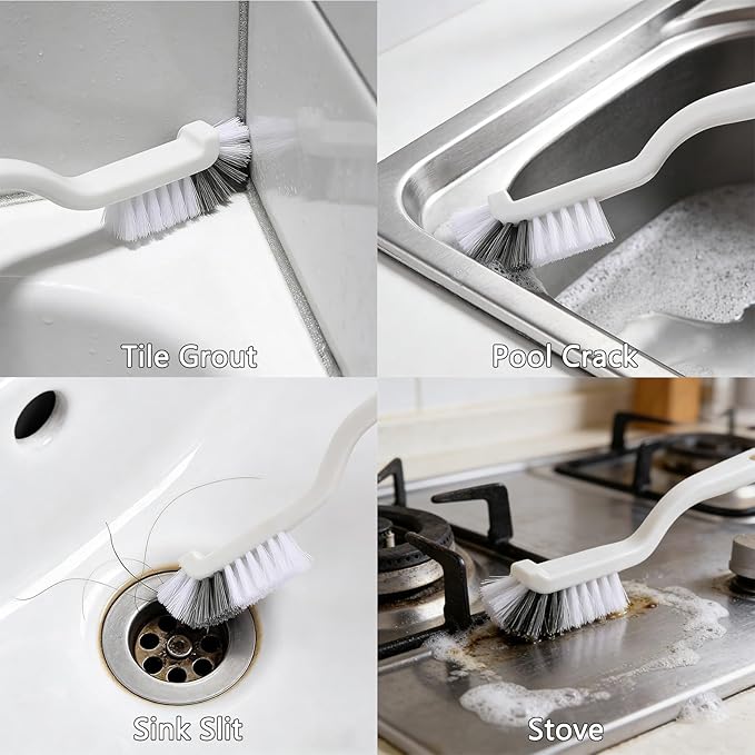 12Pcs Crevice Cleaning Brush Set,Hard Bristle Cleaning Supplies for Kitchen, Bathroom, Corner, Grout, Sink, Cup, Teapot, Bottle, Blender