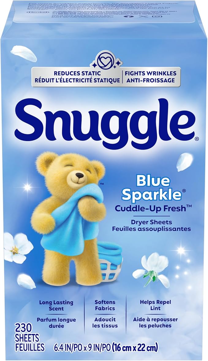 Snuggle Fabric Softener Dryer Sheets, Blue Sparkle, 230 Count