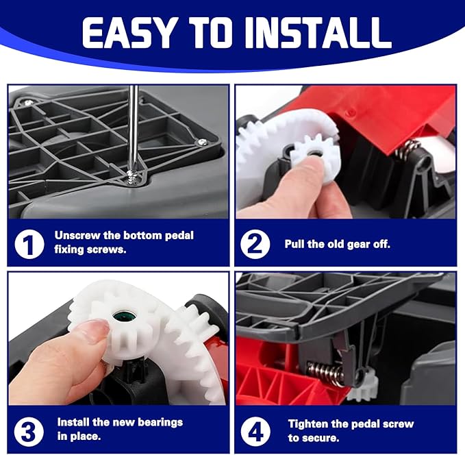 3 Pack Pedal Bearing Replacement for OCedar Mop Bucket - Easy Fix for 90% Rotation Mop Bucket on The Market, Compatible with mop Head Pedal Clutch Bearing Repair Kit