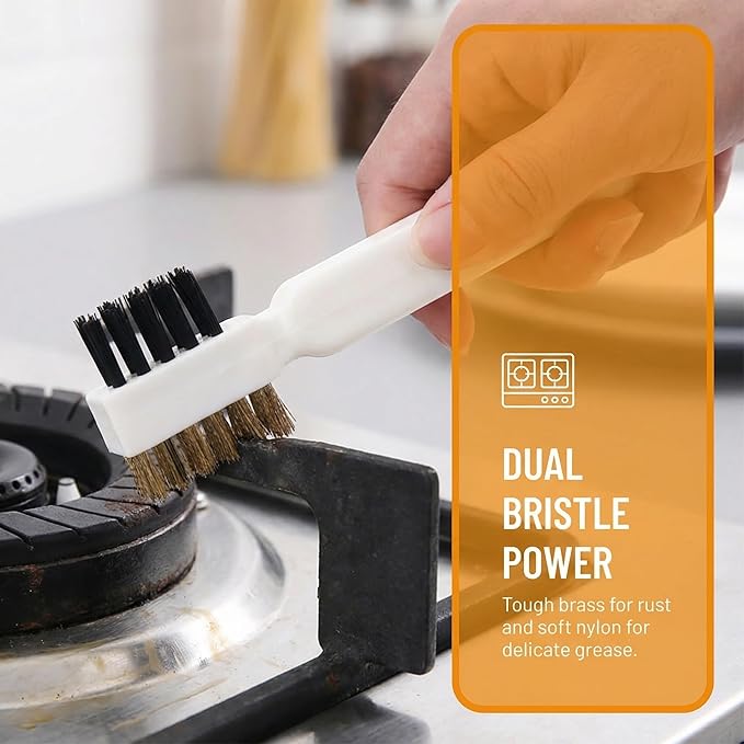 2Pcs Stove Cleaning Brush And Scraper, Brass Wire Rust Cleaner Brushes Cooktop Scraper, Clean Kit For Pots, Pans, Kitchen, Tile, And Household
