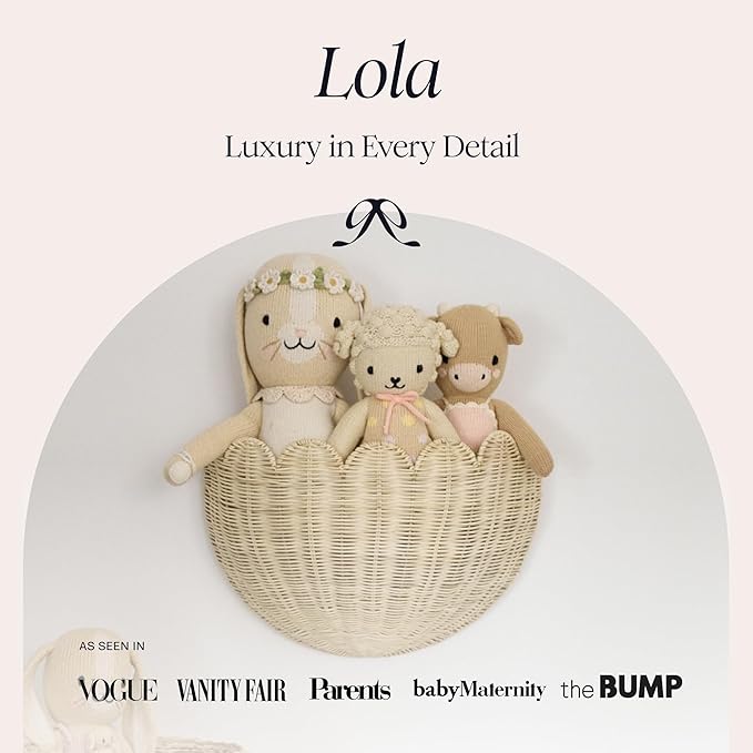 BEBE BASK Scalloped Wicker Wall Basket - The Original - Hand Woven Basket - Scalloped Décor Wall Hanging Baskets -16" x 10" x 7"In - Hanging Wall Basket (Natural)