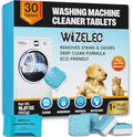Washing Machine Cleaner Tablets - 30 Pack, 1+Year Laundry Use, Fits All Washers, Cleaning Drum & Tub Seal Removes Limescale, Odors & Buildup, Eco-Safe, Residue-Free, Pet-Friendly, Septic Safe