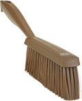 Vikan 458766 Bench Cleaning Brush, Polypropylene/Polyester Soft Bristle Dustpan Brush & Sweeper With Handle, 14-Inch, Brown