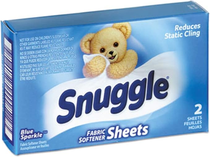 Vend-Design Fabric Softener Sheets, Blue Sparkle, 2 Sheets/Box, 100 Boxes/Carton