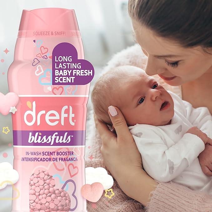 Dreft Blissfuls In-Wash Laundry Scent Booster Beads, Baby Fresh Scent, 18.2 oz