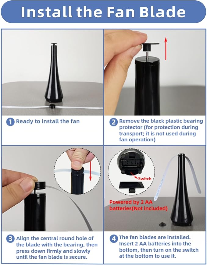Fly Swatter for Outside or Inside Meal, Picnic Fan for Table Use, Fly Fans for Tables, Barbeque, Events, Battery Operated Food Spinning Fan