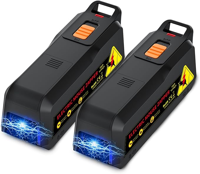 X-PEST Electronic Mouse Trap 2 Pack – Electric Mouse Trap Zapper for Indoor Use, Reusable Rodent Trap, No Touch No See, Effective Mice & Mouse Control