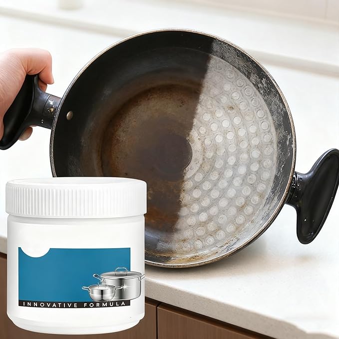Black Cleaning Film for Pot Bottom, Powerful Burnt Residue Remover Paste, Stainless Steel Pan Cleaner, Multi Purpose Powerful Cleaner, Deep-Penetrating Paste, for Kitchen Pots, Pans