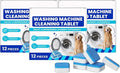 Eco-Friendly Washing Machine Cleaner, 12 Pack Washing Machine Deep Cleaner Tablets, Remove Stubborn Pet Hair, Septic Safe, Compatible with HE, Top & Front Load Washers (3PCS)