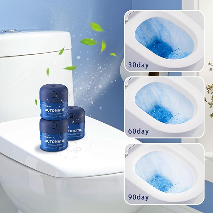 Toilet Bowl Cleaner, Automatic Long Lasting Continuous Toilet Bowl Cleaners, Bathroom Cleaner Prevent Stain Build Up Deep Clean,3 Bottles Septic Safe Toilet Bowl Tablets in Bottle Eucalyptus Scent