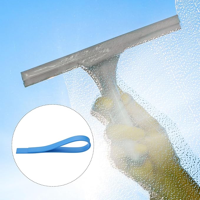 MECCANIXITY Replacement Squeegee Rubber for Window, Glass, Shower Doors, Tile Wall, 17.72 Inch, Blue Pack of 4