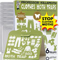Professor Killamoth Triple Strength Clothes Moth Traps – Safe, Non-Toxic Closet Moth Prevention for Clothes & Wool – Pheromone Traps for House & Wardrobe Protection – 6 Pack