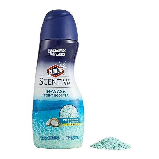 Clorox Scentiva Scent Booster Beads Laundry Freshener | Beautiful and Fresh Pacific Breeze & Coconut Scent | Easy to Use Laundry Beads Scent Booster | 9.7 Ounces (6 Pack)