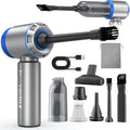 Compressed air Duster, Yomile 2 in 1 180000RPM Cordless Air Duster with Mini Car Vacuum, 9000mAh Battery Dust Blower for Keyboard Cleaner,Rechargeable Air Blower AIC Can for Office Computers