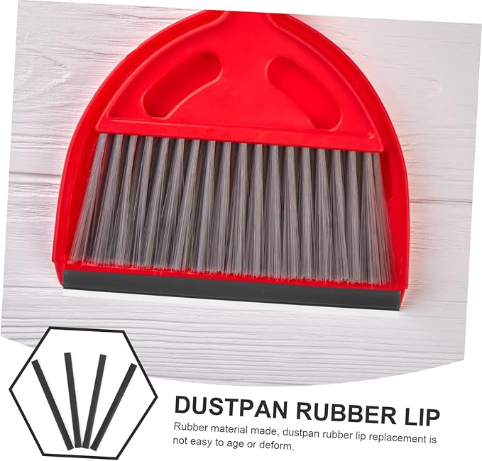 4Pcs Dustpan Rubber Lip Replacement Strips Edge Accessories for Broom Shovel and Garbage Cleaning Tools Easy to Install and Rubber Material