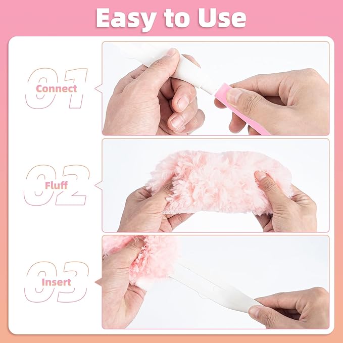 30 Count Pink Duster Refills Compatible with Swiffer Handle, 360° Multi-Surface Duster Refills with 1 Handle, 5X Microfibers Disposable Dusters for Home, Office Cleaning