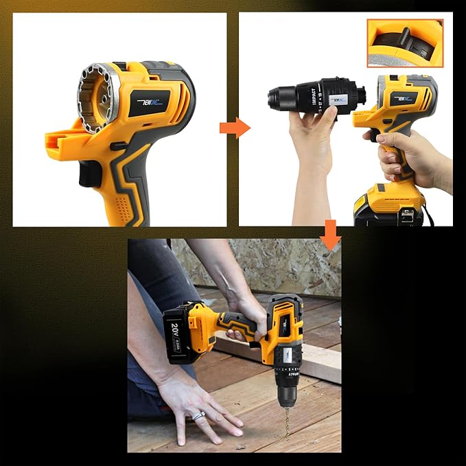 NEWONE 5-Tool Cordless Tool Combo Kit Compatible with De-Walt 20V Battery,Tool Set with Circular Saw, Drill,Reciprocating Saw, Impact Wrench, Sander with Accessories, 4.0Ah Lithium Battery and Charger