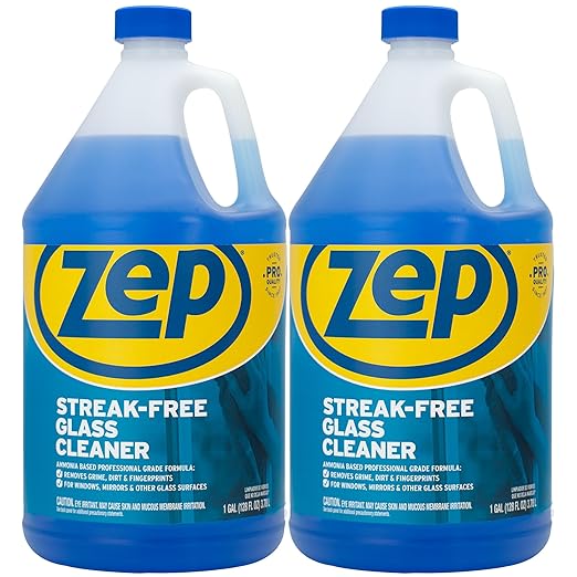 Zep Streak-Free Glass Cleaner - 1 Gallon - (Case of 2) ZU1120128 - Leaves windows and mirrors crystal clear