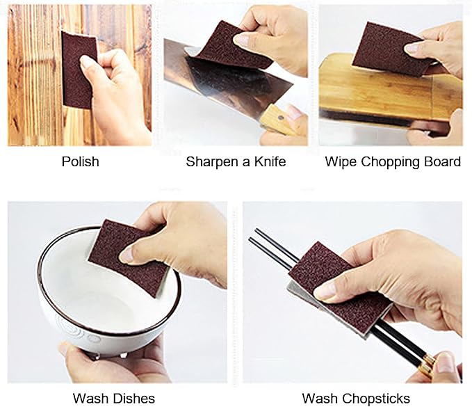 20pcs Nano Carborundum Sponge, Emery Sponge Brush Clean Eraser Scrub, Kitchen Magic Cleaning Sponge for Removing Rust Cleaning Pots and Pans, Household Cleaning Tool