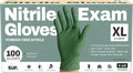 SUP Disposable Nitrile Gloves, Powder-Free Latex-Free Food Safe Cooking Home Cleaning Non-Sterile Glove, Moss Green, 100 Ct