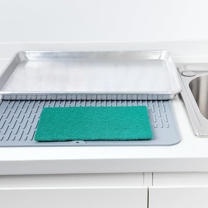 Restaurantware-RW Clean 9 Inch x 6 Inch Scouring Pads, 10 No-Scratch Green Scrub Pads - Heavy-Duty, No-Abrasive, Green Polyester Scrub Pads For Cleaning, For Scraping, Cleaning, Or Scrubbing,