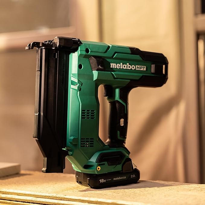 Metabo HPT 18V MultiVolt Compact Cordless Brad Nailer Kit, 18 Gauge Nailer with Power Tool 2.0Ah Lithium Ion Battery, Drives 5/8" to 2" Brad Nails, 700 per Charge, NT1850DG